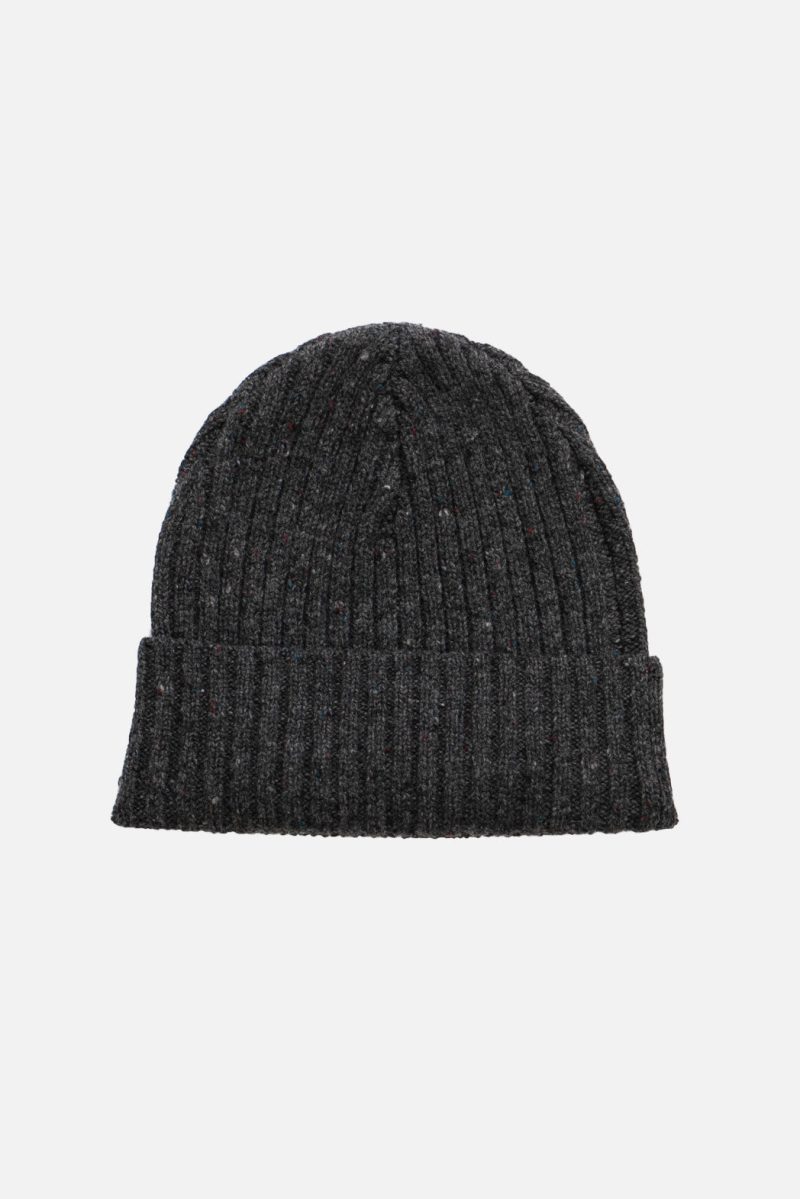 A936 050PR ChunkyRibBeanie CharcoalDonegal 01