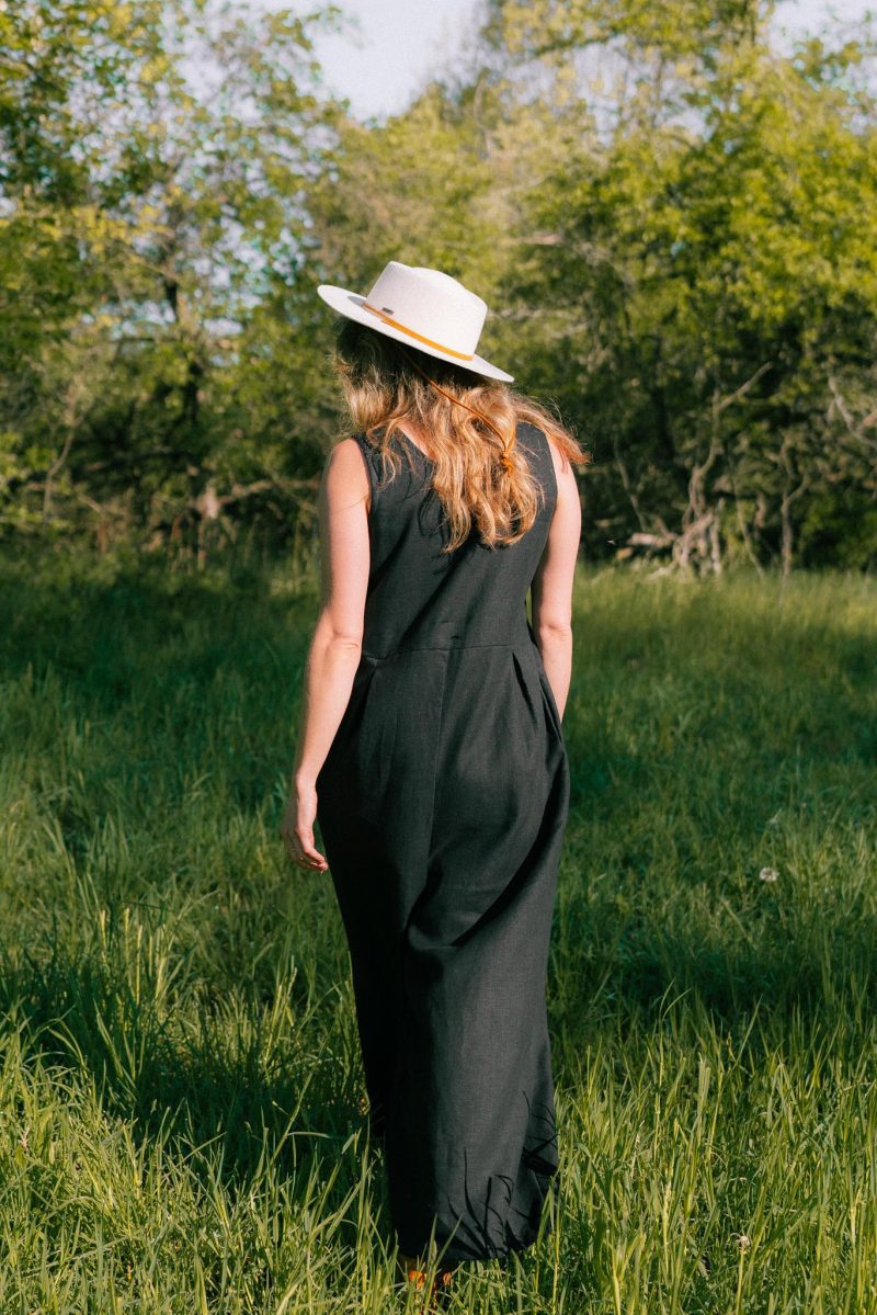 Audra Terrace Jumpsuit Black Linen 2