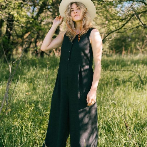 Audra Terrace Jumpsuit Black Linen 5