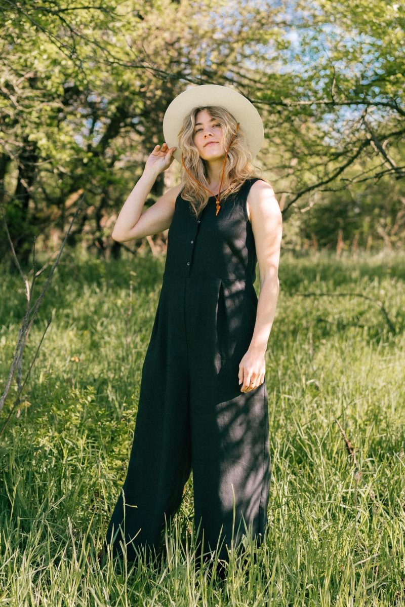 Audra Terrace Jumpsuit Black Linen 5