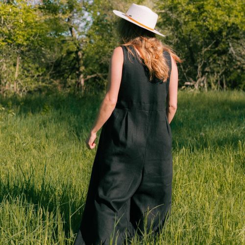 Audra Terrace Jumpsuit Black Linen