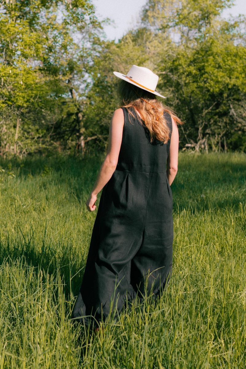 Audra Terrace Jumpsuit Black Linen