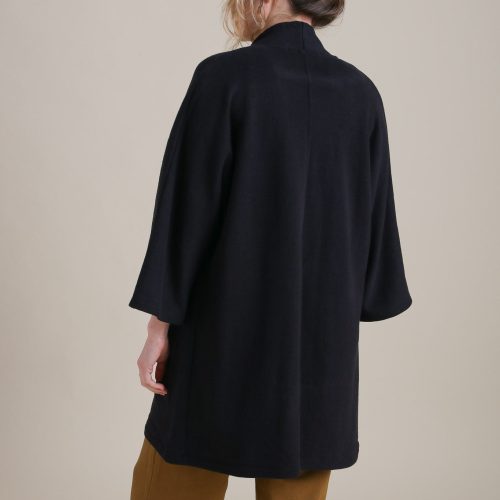 Audra Timberline Cardigan Black Fleece Hemp Cotton 1