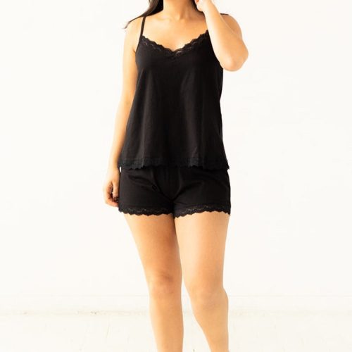 Birdies Short Set Pima Cotton Black