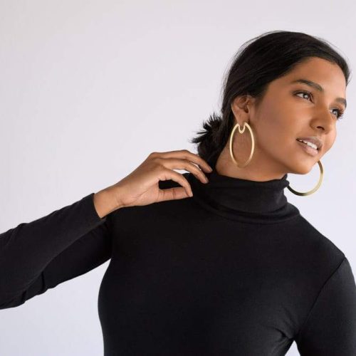 Bombona hoop earrings large brass betsy iya 03