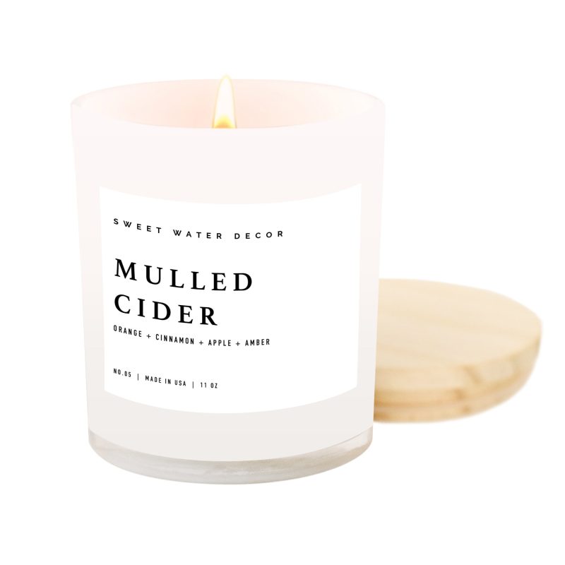 C005WW MULLED CIDER WHITE JAR SOY BLEND CANDLE SWEET WATER DECOR 01