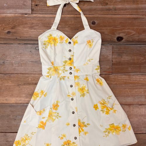 Field Day Bedding Dress Large Yellow Floral Vintage