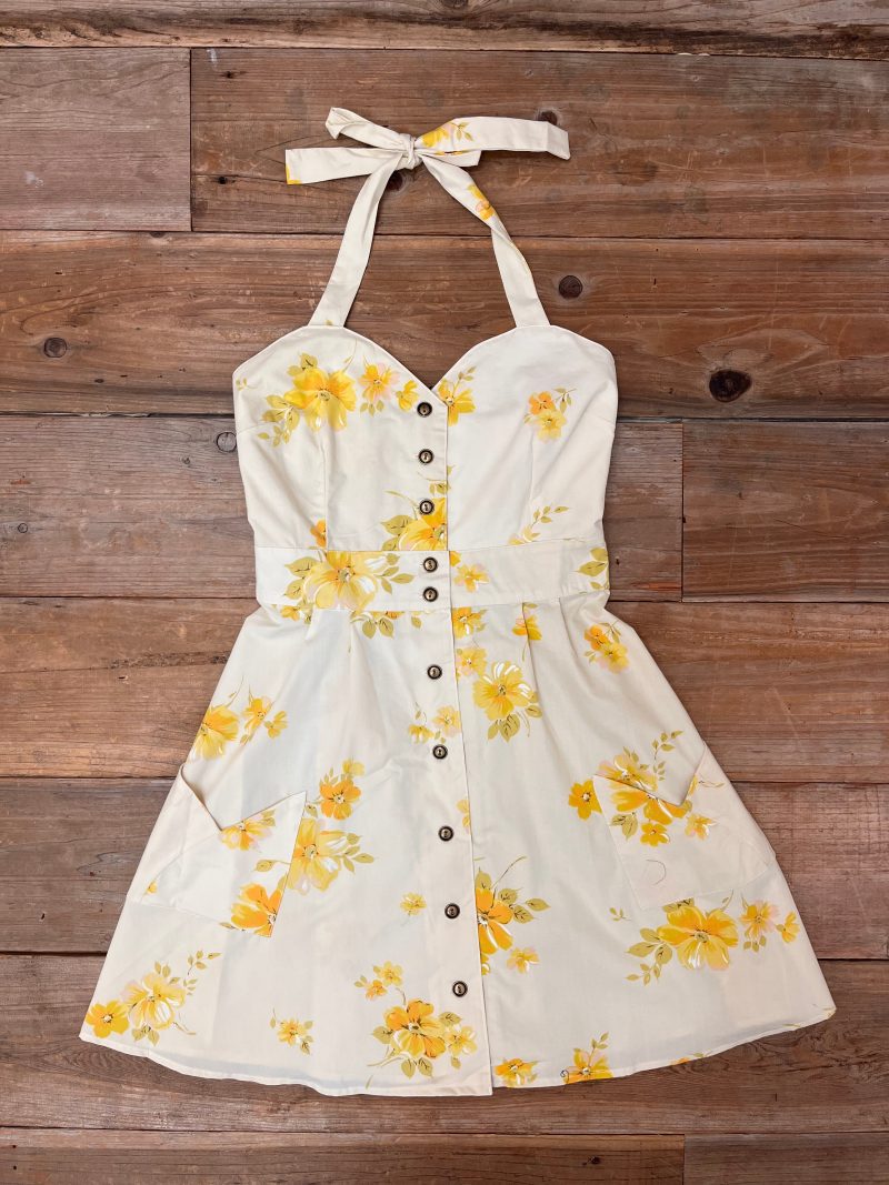 Field Day Bedding Dress Large Yellow Floral Vintage