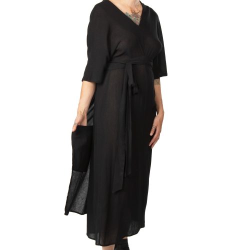 Field Day FW19 diana black wrap dress with pocket 96