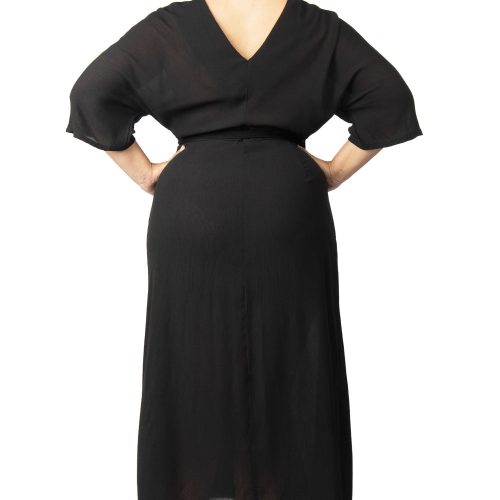 Field Day FW19 diana black wrap dress with pocket plus size 92