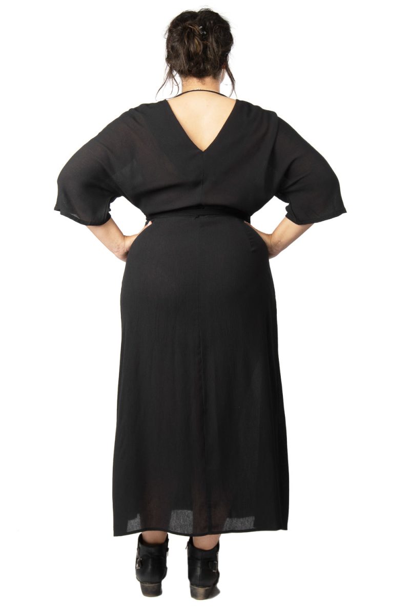 Field Day FW19 diana black wrap dress with pocket plus size 92