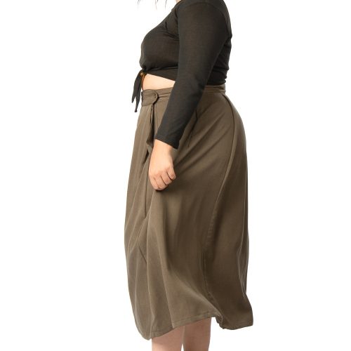 Field Day FW19 rue skirt green plus size with pockets tencel 40