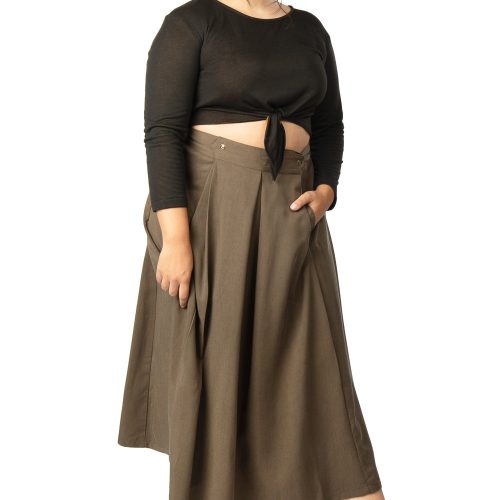 Field Day FW19 rue skirt green plus size with pockets tencel 41