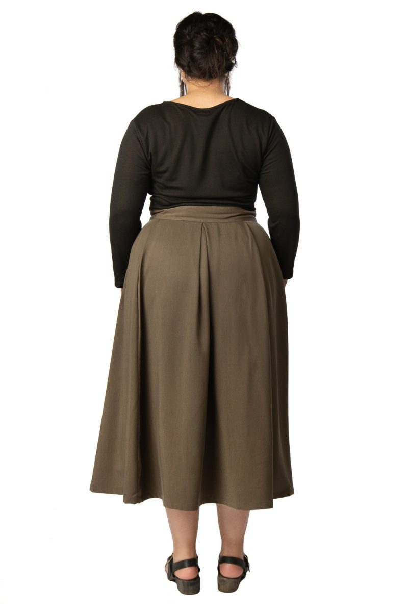 Field Day FW19 rue skirt green plus size with pockets tencel 42