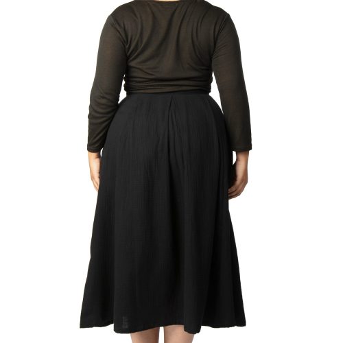 Field Day FW19 tie top black knit cotton double gauze rue skirt plus size 15