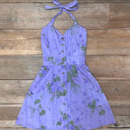 Field Day Over Dyed Bedding Dress Large Lilac Striped Bouquet