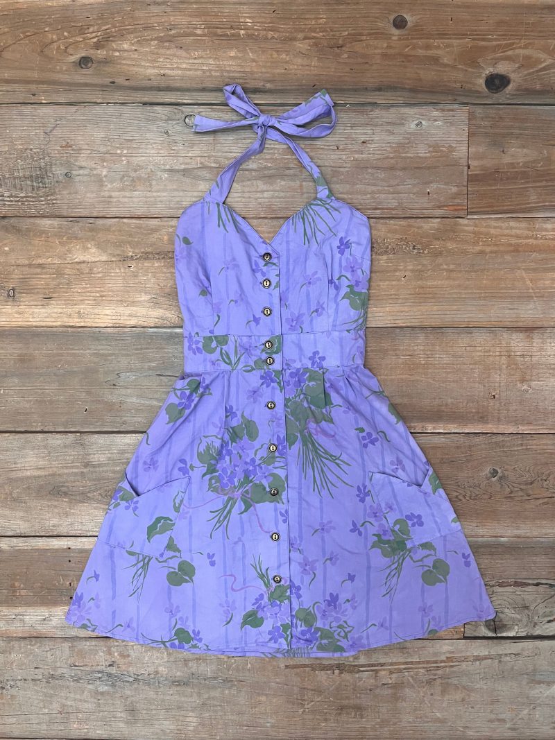 Field Day Over Dyed Bedding Dress Large Lilac Striped Bouquet