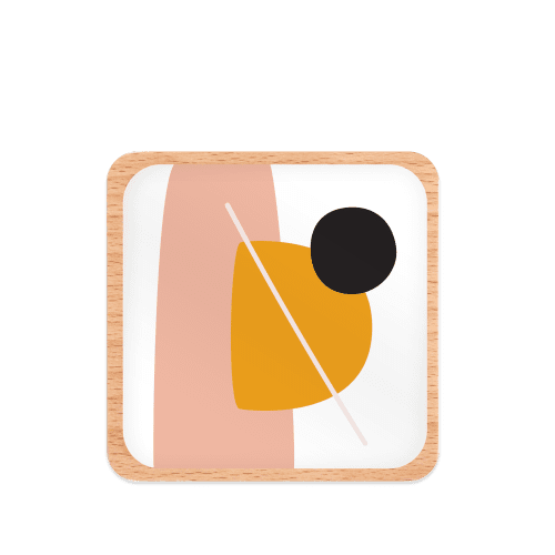 Frame Abstract Orange Coaster Mockup jpg