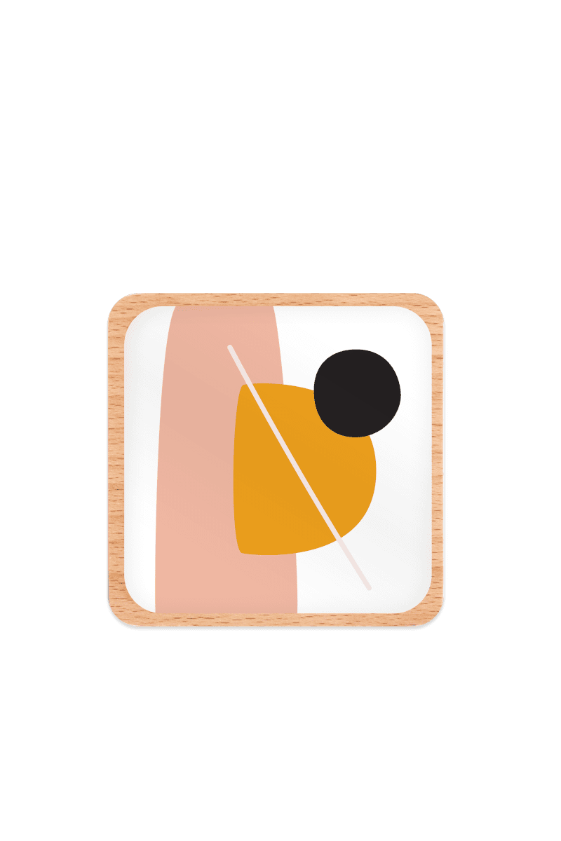 Frame Abstract Orange Coaster Mockup jpg