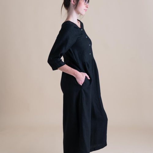 Hannah Ranch Jumpsuit Black Linen 03