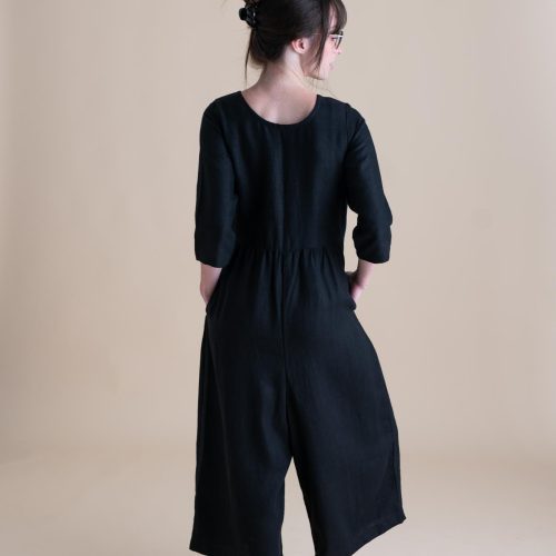 Hannah Ranch Jumpsuit Black Linen 04