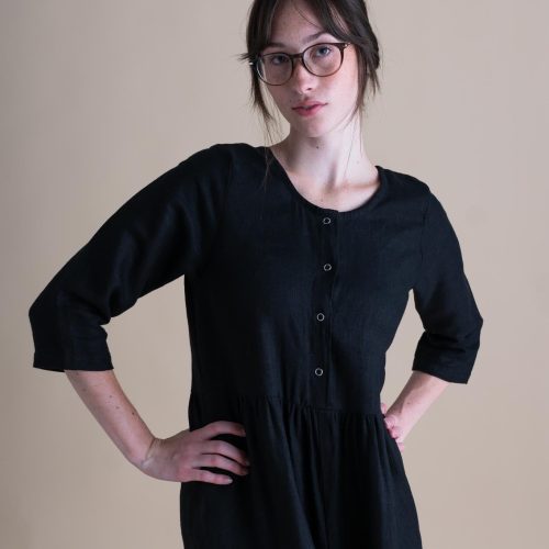 Hannah Ranch Jumpsuit Black Linen 07