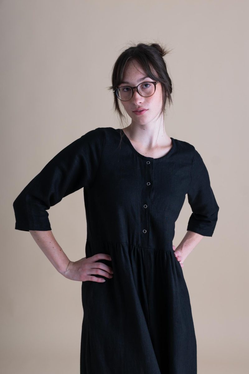 Hannah Ranch Jumpsuit Black Linen 07