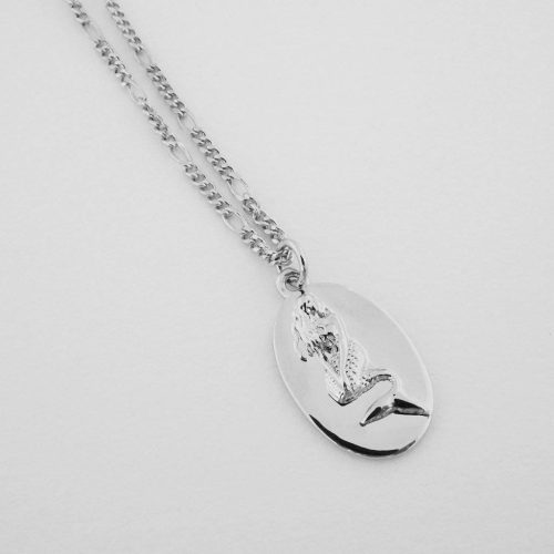 Mermaid Disc Pendant Necklace silver 6