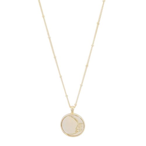 Moon Face Pendant Necklace gold 1