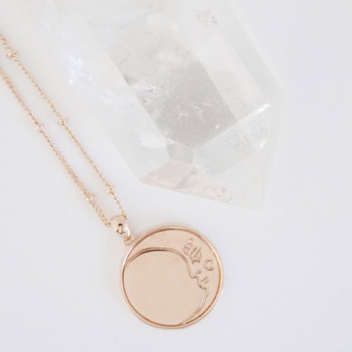 Moon Face Pendant Necklace rose 6