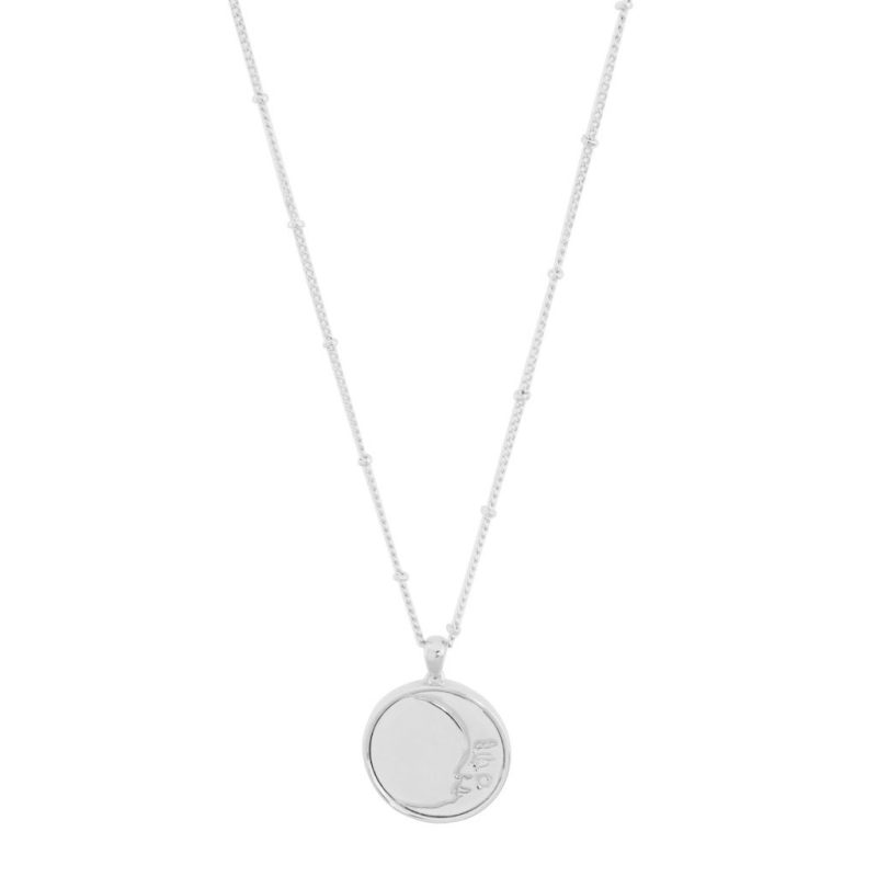 Moon Face Pendant Necklace silver 1