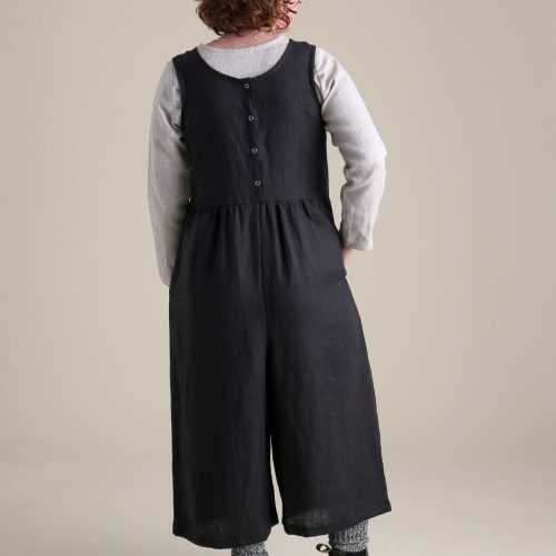 Olivia Backyard Jumpsuit Black Linen 4 1