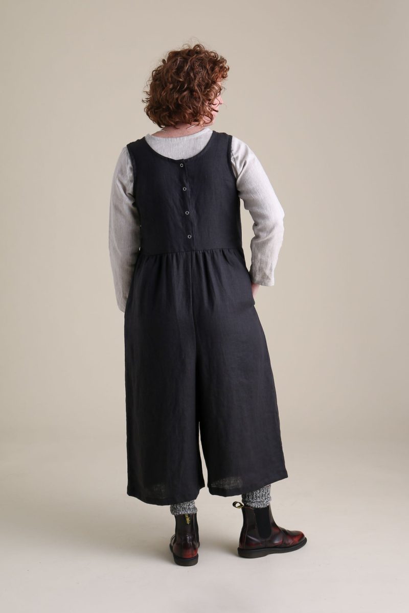 Olivia Backyard Jumpsuit Black Linen 4 1