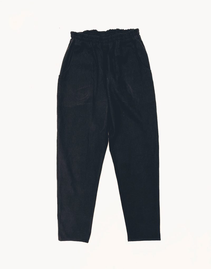 PO EMHandwovenCottonPantsBlackfront