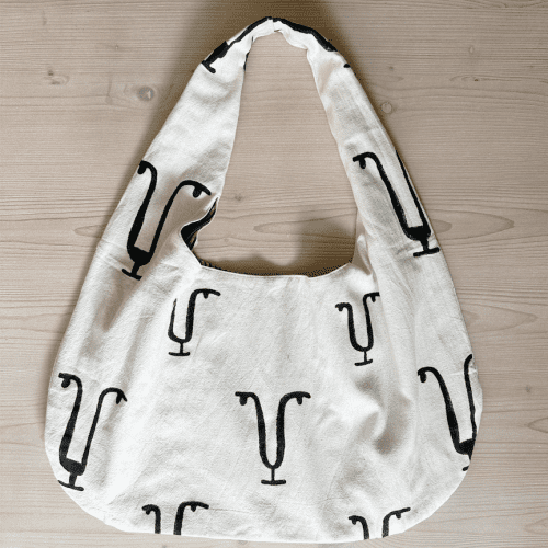 PO EM Blockprint Gatta Cat Shoulder Bag