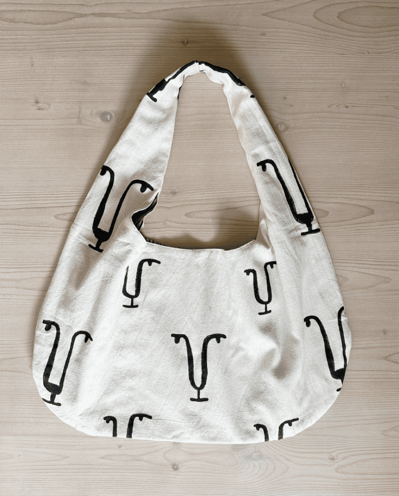 PO EM Blockprint Gatta Cat Shoulder Bag