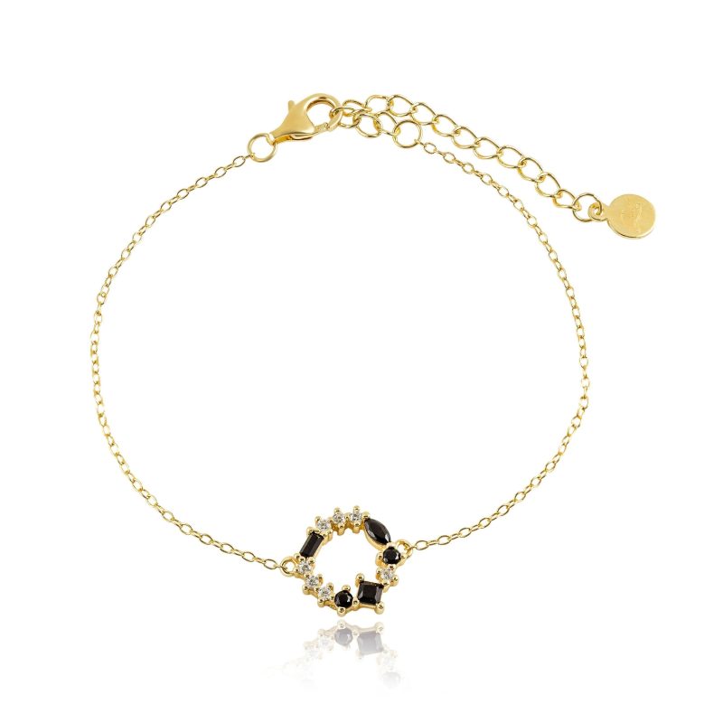 Q B 2103 Amiee Black 26 White CZ Bracelet