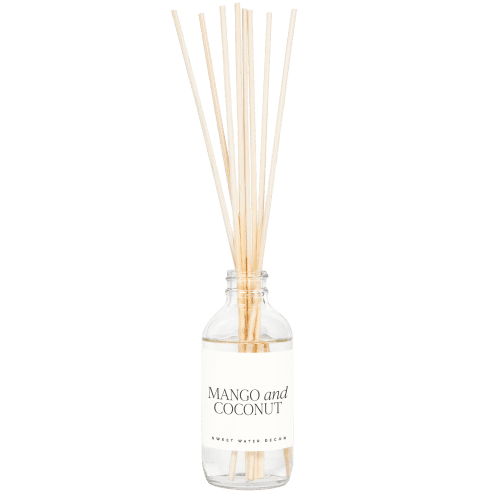 R130C MANGO AND COCONUT CLEAR REED DIFFUSER BOX WB SOONA MAY 2023 SWEET WATER DECOR 2