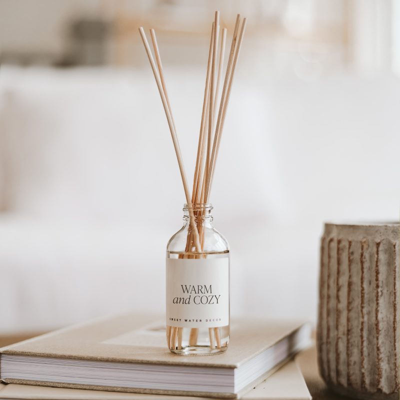 R132C WARM AND COZY CLEAR REED DIFFUSER SOONA MAY 2023 SWEET WATER DECOR 3