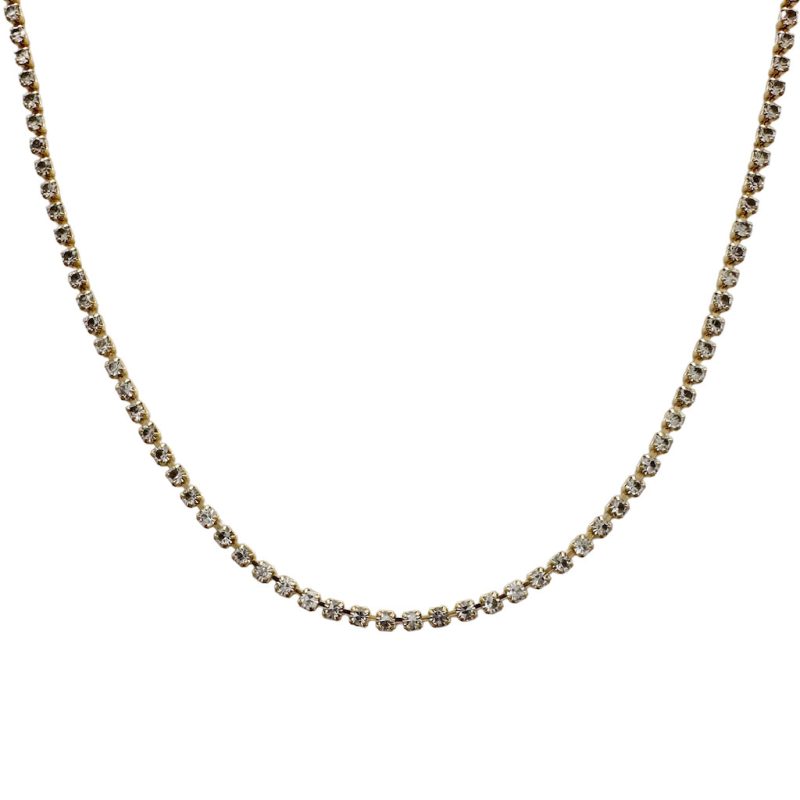 RhinestoneChainNecklaceGold1