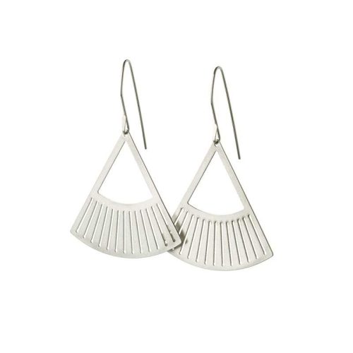 Salta fan pendant earring silver betsy iya 01