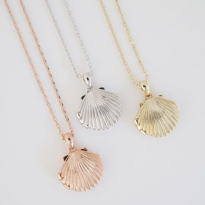 Shell Locket Necklace all