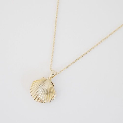 Shell Locket Necklace gold 2