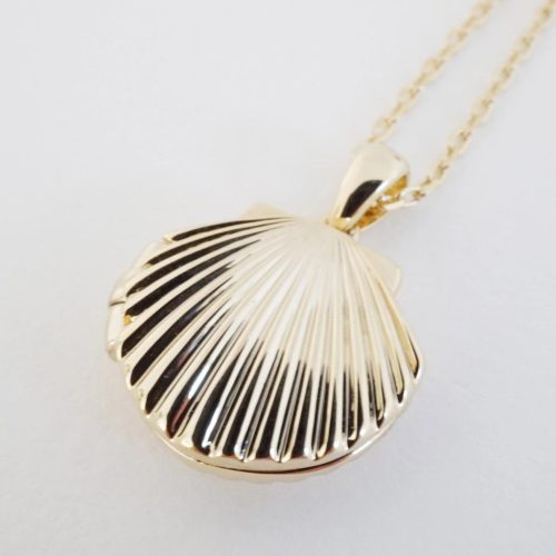 Shell Locket Necklace gold 6