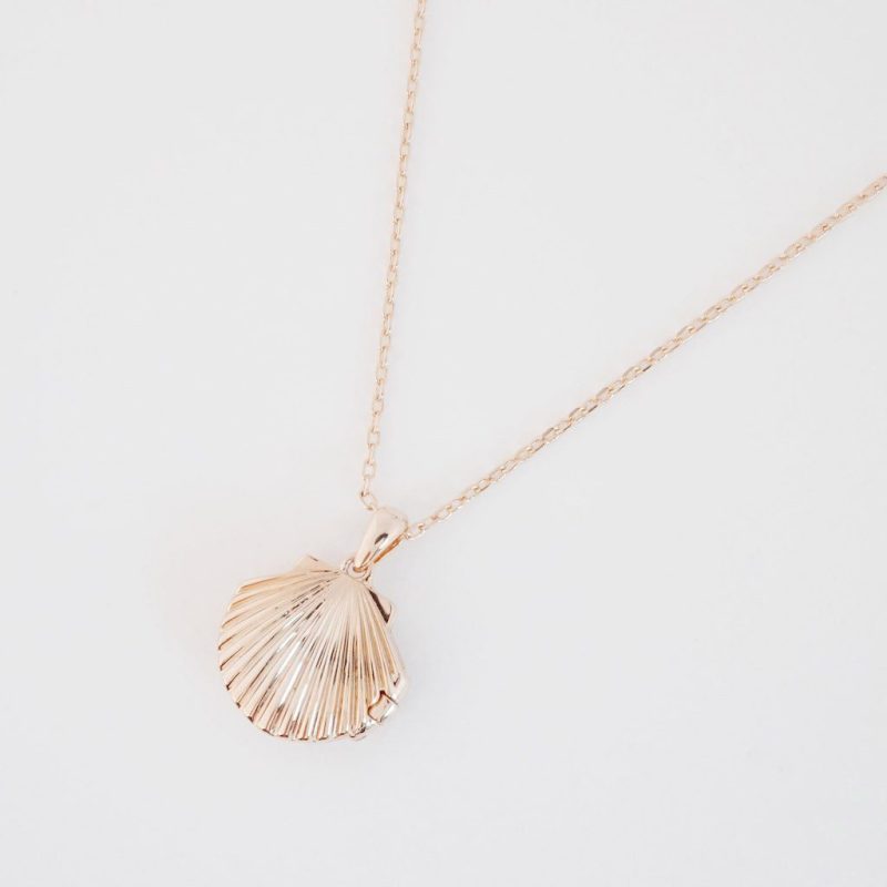 Shell Locket Necklace rose 2