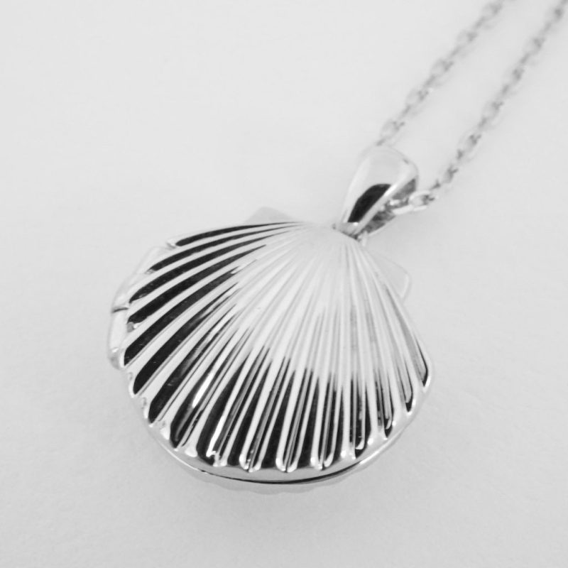 Shell Locket Necklace silver 6