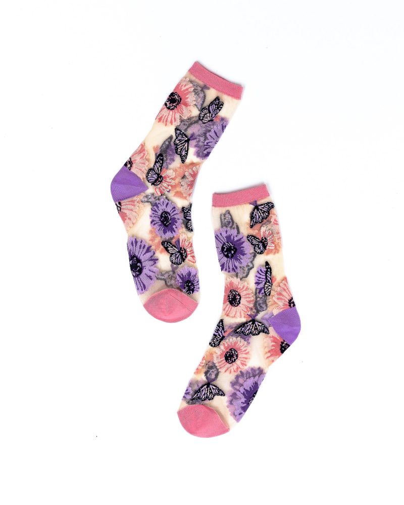 SockCandyButterflyFloralSocksFlatlay