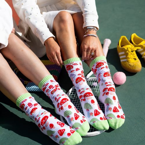 SockCandyMushroomForestTennisCrewSockcolorfultennissocksforwomen