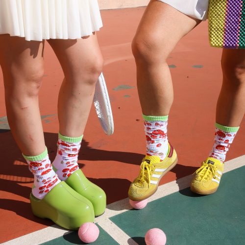 SockCandyMushroomForestTennisCrewSockcutetennissocksforwomen