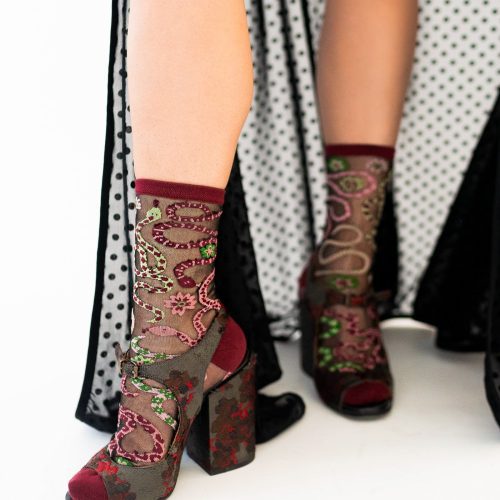 SockCandySerpentineFloralBlackSheerSocksandheelshalloweensocks